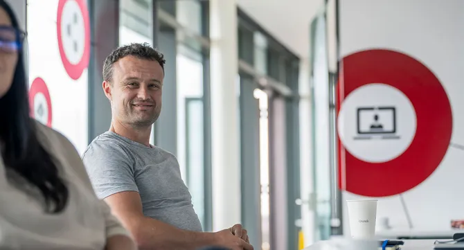 A man attending a session at the USW Exchange on Treforest campus