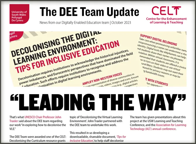 Newsletter front page titled 