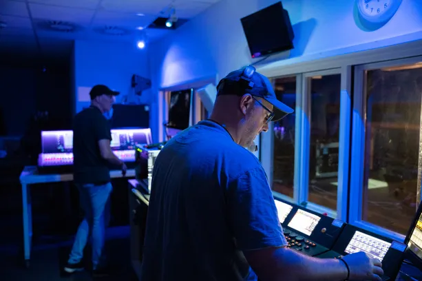 sound tech University staff standing in studio with sound tech equipment