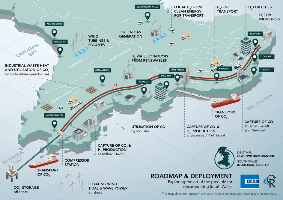 South Wales Industrial Cluster map