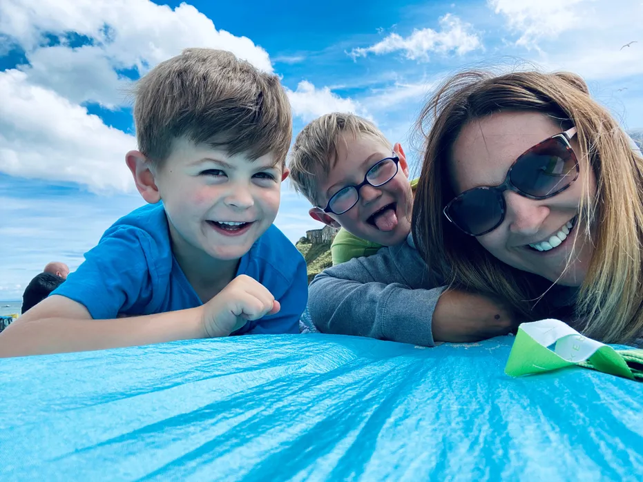 Rebecca Manley with her sons Billy and Tommy