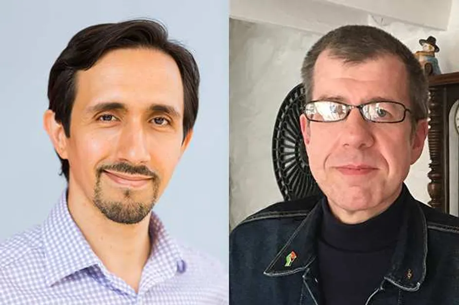 Two photos, showing Dr Ali Roula and Dr Ray Higginson both smiling at the camera.