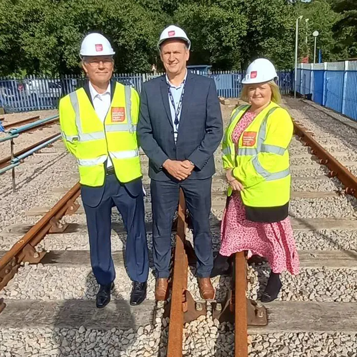 Dr Francis Cowe, Director of FE Partnerships and Degree Apprenticeships at USW; Matthew Tucker, Assistant Principal, Coleg y Cymoedd; and Louise Pennell, Associate Dean, Partnerships and Development at USW