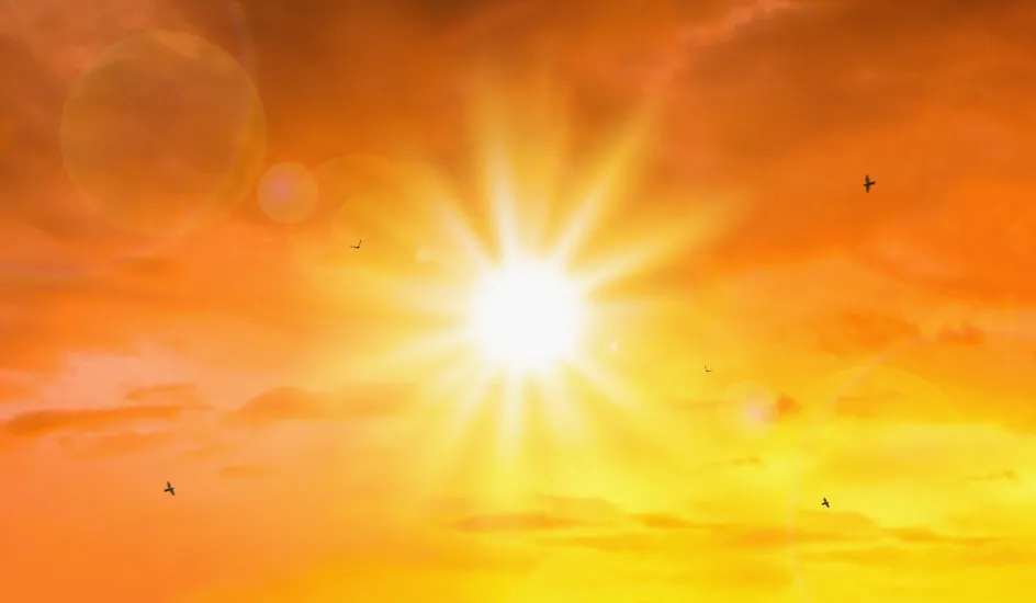 Extreme heat - sun in the sky