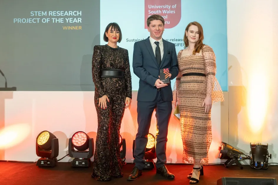 USW won the honour in the Research project category for its work on sustainable and slow-release organic silicon fertilisers (SIFER), led by Dr Christian Laycock.