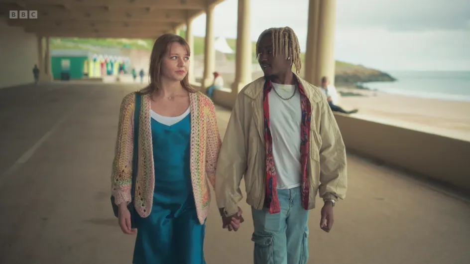 A still from AI Love You, of two people walking