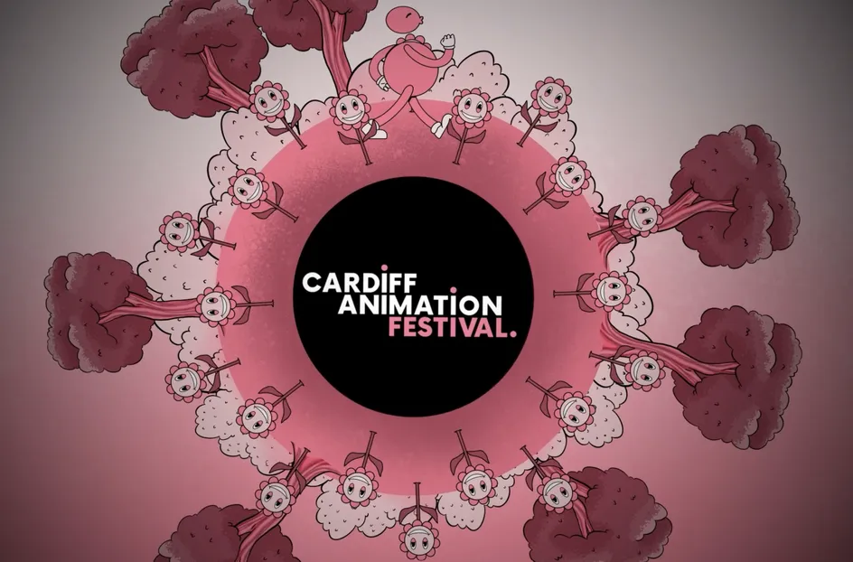 A still from an ident produced by Animation student April Shakesheff for the Cardiff Animation Festival