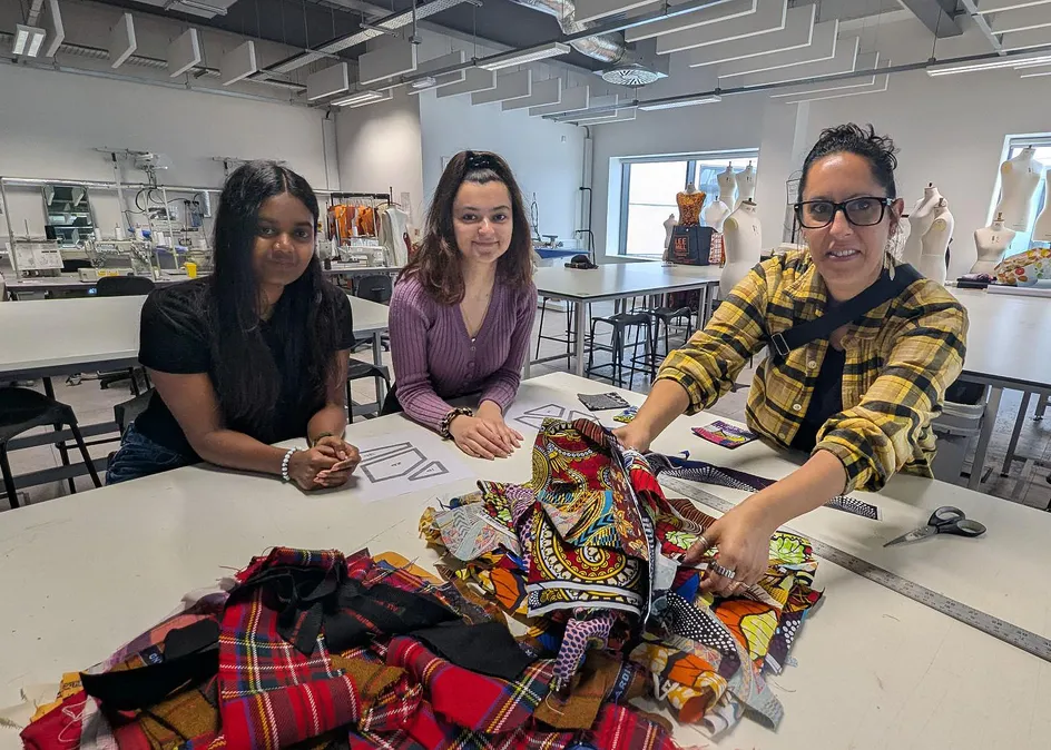 Fashion Design student Alejandra Cordoba Matos runs an upcycling workshop