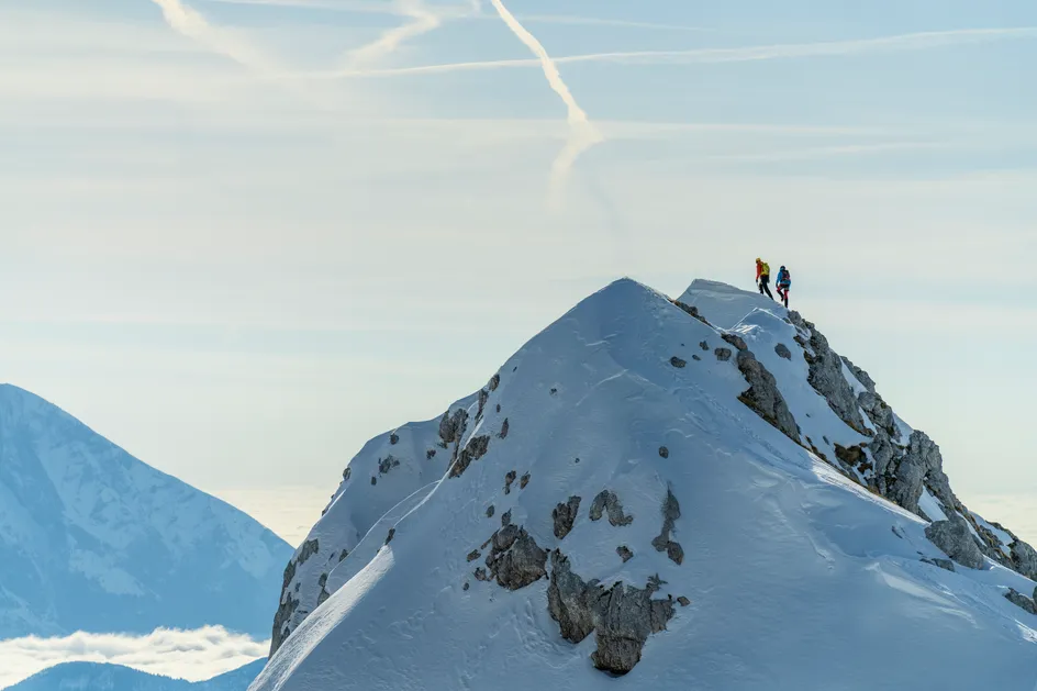 A snowy mountain peak