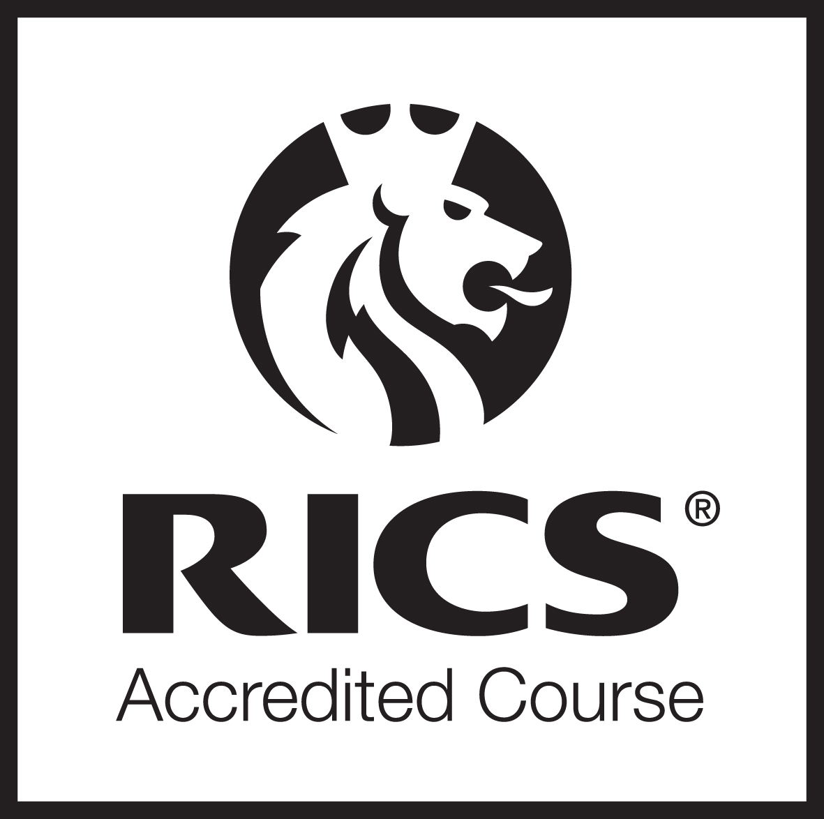The logo of the Royal Institution of Chartered Surveyors - it shows a lion and 