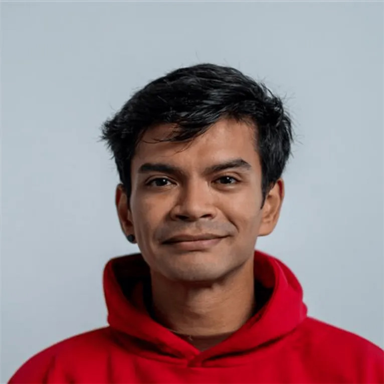 student in red hoody