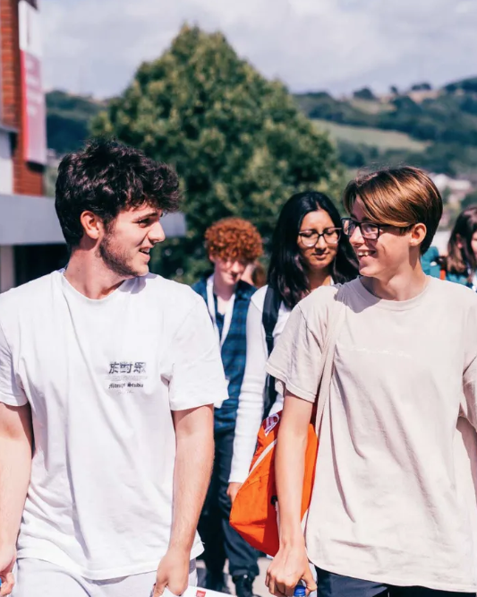 Students walking